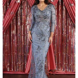 Mother of the Bride Dress. Formal Dress. Long Sleeve new fitted dress black,blue